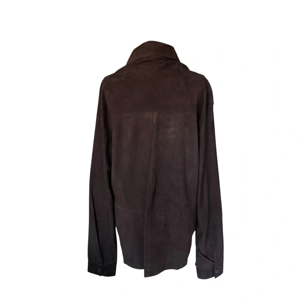 Men’s Max Davoli Baroni Brown Goat Suede Jacket Overshirt Size Small